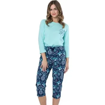 Dámské pyžamo Dámské pyžamo Asteria 1651 LEVEZA tyrkys světlá M