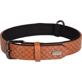 Pro psa Kožený obojek Flamingo pro psy Patti hnědá - L: 38-48cm