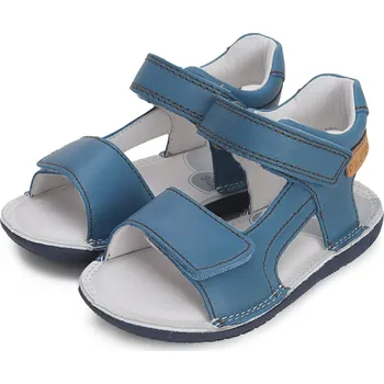 Chlapecké sandály DDstep Kožené Barefoot sandálky D.D.step G080-41185 Bermuda Blue Velikost: 30