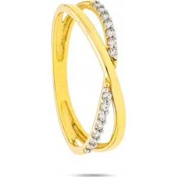Prsten Zlatý prstýnek s bílými zirkony - Au 585