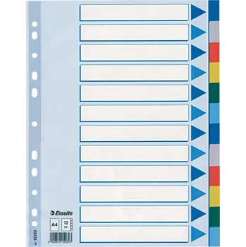 ESSELTE Rozdružovač A4 plastový Esselte - barevný / 12 listů 404162