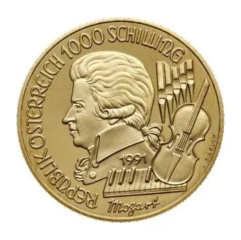 Sběratelství Zlatá mince 1/2 Oz Mozart a Kouzelná flétna 1991 Proof