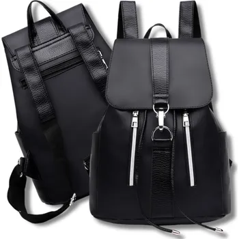 Městský batoh Batoh módní voděodolný dámský školní Černý městský na rameno prostorný