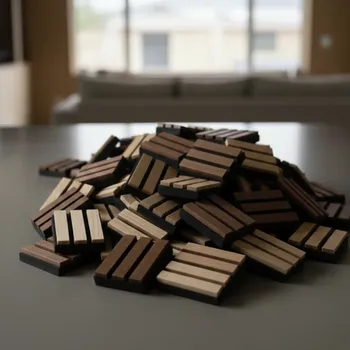 Obklad Vzorek akustického panelu - RUSTIK Odstín akustických panelů N: Přírodní dub dřevěná dýha