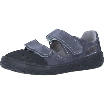 Dívčí obuv Jonap barefoot kožené sandálky Fella šedá tmavá Velikost: 27