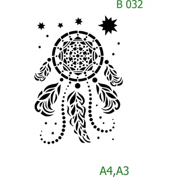 Plastová šablona pro malování - Mandaly a dortovky - Lapač snů (B032) - A4 , Nelepící folie