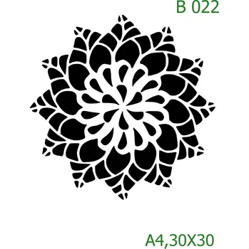 Plastová šablona pro malování - Mandaly a dortovky - Mandala (B022) - 30 x 30 cm , Nelepící folie