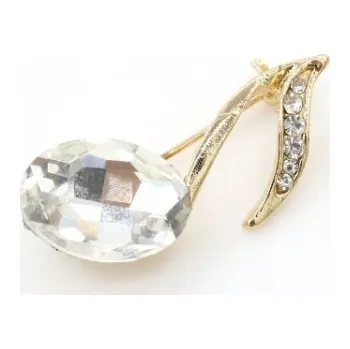 Brož ve tvaru noty osminové průhledná