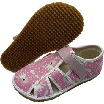 Dívčí bačkory Jonap barefoot bačkůrky HOME New růžový jednorožec Velikost: 36
