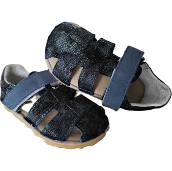 Dívčí obuv Jonap barefoot kožené sandálky Zula modrozelená Velikost: 22