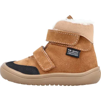 Chlapecká zimní obuv Jonap zimní kožené barefoot boty s membránou Jerry skořicová MERINO Velikost: 30