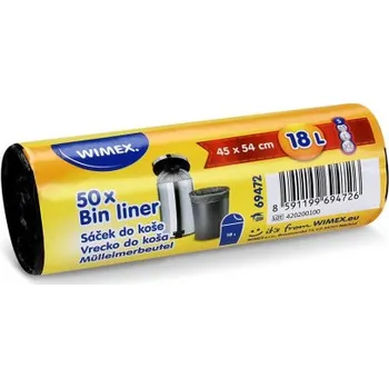 Pytle na odpadky Pytle do koše Wimex - 45x54cm /18l / 50ks / černá 31741