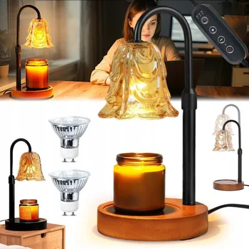 Lampička RETRO STOLNÍ LAMPA OHŘÍVAČ SVÍČEK S ČASOVAČEM, VYSOKÁ