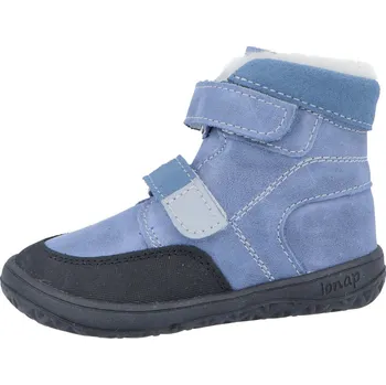 Dětská treková obuv Jonap zimní kožené barefoot boty Falco modrá Velikost: 24