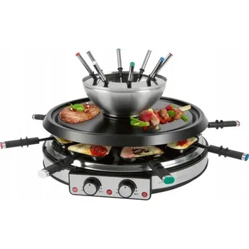 Kuchyňský gril Fondue a raclette gril elektrický Profi Cook PC-RG/FD 1245 stříbrný 1900 W