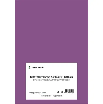 Karton Barevný karton - A4 / 160 g / fialová 67177