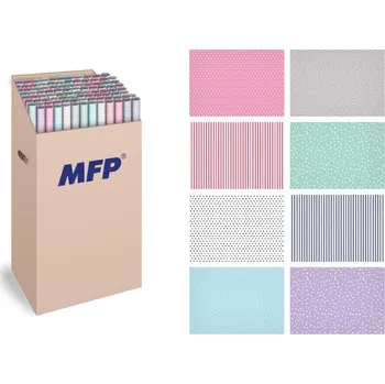 Diář MFP Paper s.r.o. Dárkový balicí papír - 100 x 70 / 2 role / mix proužky a puntíky 578746