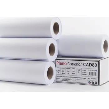 Plotrový papír Plano Plotrový papír v roli Plano Superior - 297 mm x 50 m x 50 mm / 80 g 280032