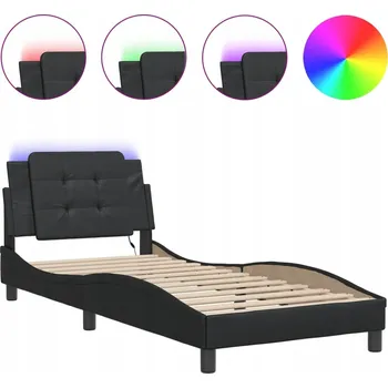 Ložnice vidaXL Rám postele s LED bez matrace Zadar 100 x 200 cm [3214094] Barva: Černá