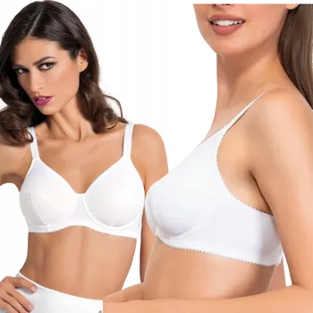 Podprsenka Měkká pohodlná podprsenka bez kostic ze 100% bavlny bílá 80C