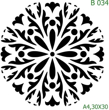 Plastová šablona pro malování - Mandaly a dortovky - Mandala (B034) - A4 , Lepící fólie