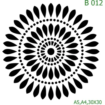 Plastová šablona pro malování - Mandaly a dortovky - Mandala (B012) - A4 , Nelepící folie