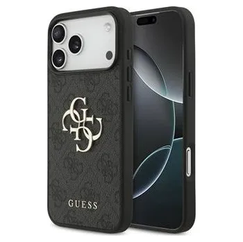 Pouzdro na mobilní telefon Guess PU 4G Metal Logo Zadní Kryt pro iPhone 17 Pro Max Grey