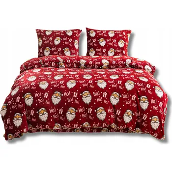 Povlečení VÁNOČNÍ POVLEČENÍ PLYŠOVÉ FLEECOVÉ MEDVÍDEK 220x200 3-DÍLNÉ MIKULÁŠ 3199