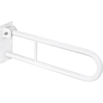 Madlo do koupelny HELP: Madlo, 600 mm, ve tvaru U, sklopné, s aretací, bez krytky, bílá