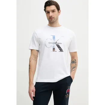Bavlněné tričko Calvin Klein Jeans J30J327483 bílá 00X, vel. M