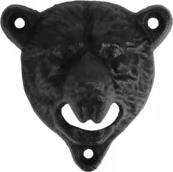 Otvírák KOVOVÝ ZAHRADNÍ OTVÍRÁK NA LAHVE A KORUNKY NA ZEĎ - MEDVĚD