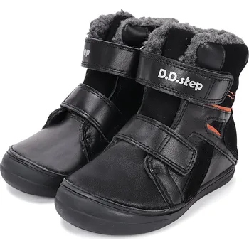 Chlapecké polobotky DDstep Zimní kožené boty D.D.step W078-52451B Black Velikost: 34