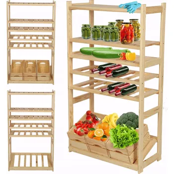 Dílenský regál Dřevěný skladový regál Wamar-Sosenka 124,2 x 70 x 33 cm, nosnost až 50 kg na polici