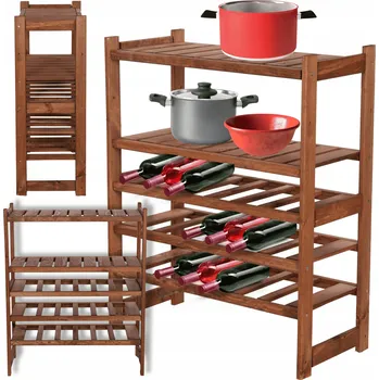 Dílenský regál Dřevěný skladový regál Wamar-Sosenka 85,5 x 70 x 33 cm, max. nosnost 50 kg na polici