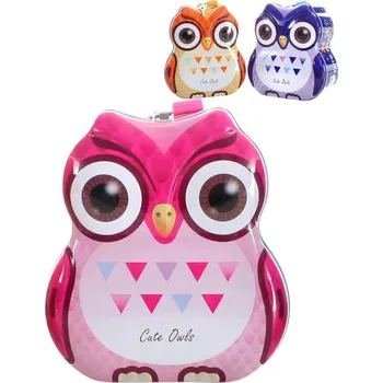 Pokladnička Adam Toys Plechová pokladnička sovička se 2 klíčky mix barev