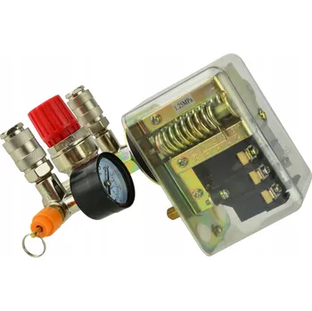 Příslušenství k čerpadlu Tlakový spínač presostat s reduktorem a 2 manometry 400V GEKO G80324