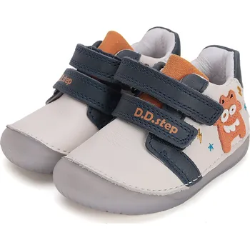 Chlapecké polobotky DDstep Kožené barefoot boty D.D.step S070-51698A White Velikost: 21