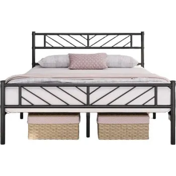 Postel Kovový rám postele 615144 black, 140 x 200 cm, černá - A YAHEETECH