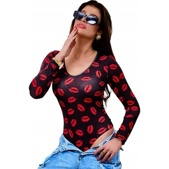 Body Dámské body s potiskem 19699 USTA BLK/RED Univerzální velikost