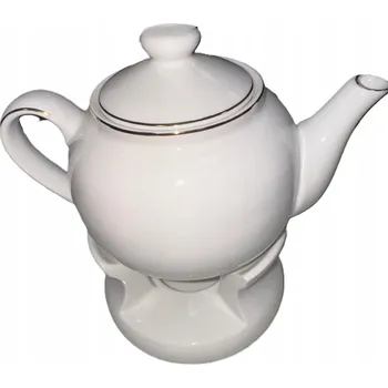 PORCELÁNOVÁ Konvice na čaj 950 ml Džbán s ohřívačem - BÍLÁ