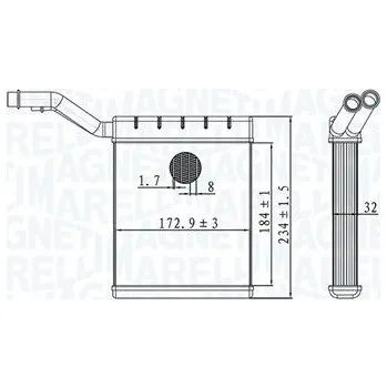Výměník tepla, vnitřní vytápění MAGNETI MARELLI 350218480000