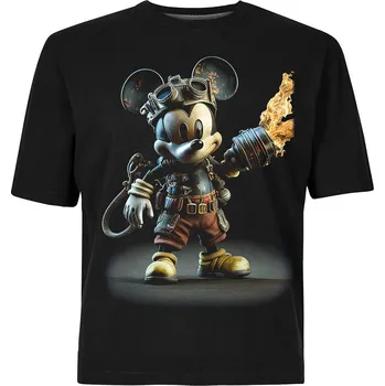 Tričko Mickey Mouse s plamenometem černé