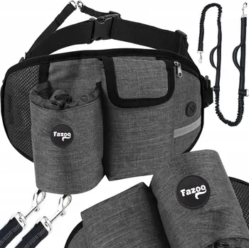 Vodítko pro psa Běžecký pás na vodítko Mawe s 2,5m vodítkem, šedý, s tlumičem a reflexními prvky