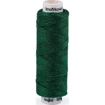 Nit Nitě lněné knoflíkové návin 50 METRŮ - 628 zelená lesní