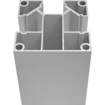 Stavební profil Hliníkový sloupek 70x70 bez krycí lišty pro 20 lamelové výplně - 6000mm natural