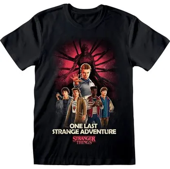 Pánské tričko Heroes inc tričko Stranger Things - One Last Strange Adventure XL Černá