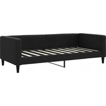 Postel Čalouněná jednolůžková postel VidaXL 90x190 cm černá
