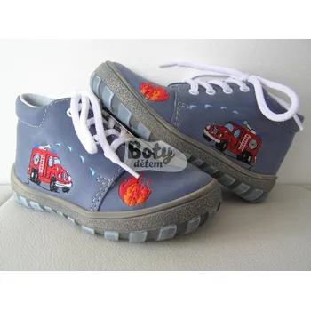 Chlapecké polobotky Jonap kožené boty 022 M modrá hasiči Velikost: 20