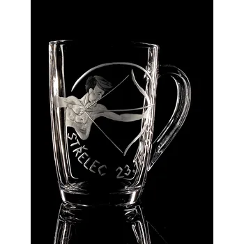 Hrneček 250ml znamení Střelec - ručně ryté (broušené) dárková krabička