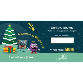 Dárkový potravinový koš Lyopotraviny s.r.o. Dárkový poukaz - VESELÉ VÁNOCE - 500 Kč
